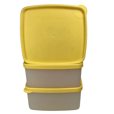Tupperware freezer mates snowflake embossed yellow lids