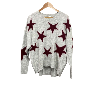 The Others Womens  Size 3 Crew Neck Jumper Grey / Maroon 