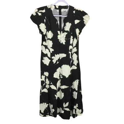 Veronika Maine Womens  Size 12 Linen Blend Floral Pleated Dress