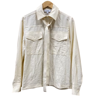 Cos Buttoned Up Cream Top Size 34  
