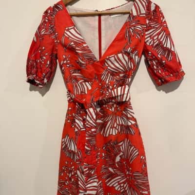 Kookai   Little Red Floral Dress.   Size 34 