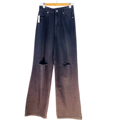 Jay Jays - Black Distressed Wide Leg Jeans (Size 8)