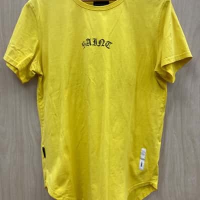 Saint Morta Mens  (16) Size L Short Sleeve Shirt Yellow 