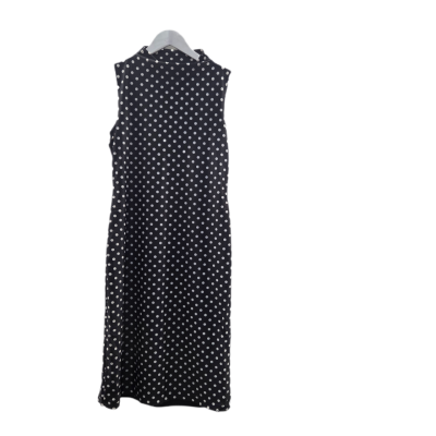 Charlie Brown Black & White Polka Dot High Neck Sleeveless Midi Dress – Size 12