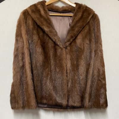  Womens  Size 16 Fur Coat Brown 