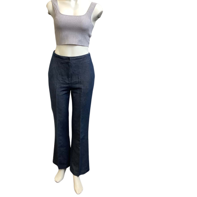 Witchery Womens  Size 8 Linen Blend Bootcut Jeans Blue 