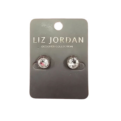 Liz Jordan Womens Diamond Cut Stud 9mm Diameter Earrings 