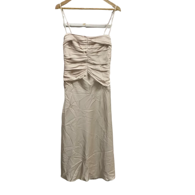 Shona Joy Womens  Size 10 Ruched Bodice Midi Dress Porcelain