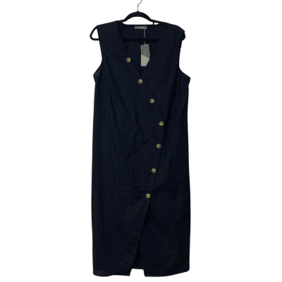 BNWT Katies Womens Linen Button Dress Size 16 Black  rrp$89.99