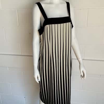 Significant Other Womens  Vera Mont - France Size 44 Cocktail Dress / Formal Dress Black  / Striped / White 