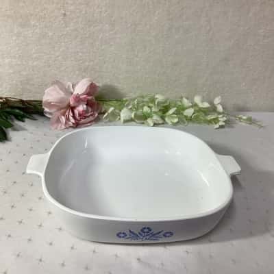 Vintage Corning Ware Blue Cornflower Pattern P-10 Ceramic Frying Pan 