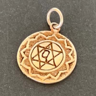 Sterling Silver Anahata Heart Chakra Pendant - 15mm