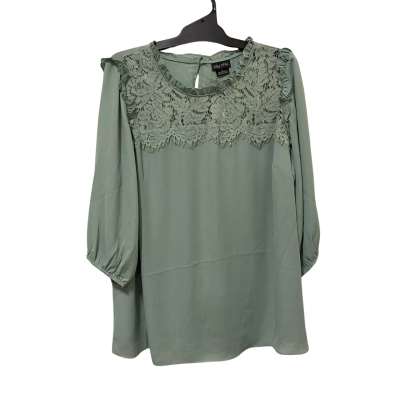 City Chic Womens  Size S 3/4 Sleeve Top / Blouse Green 