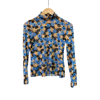 Scanlan Theodore Womens  Size S Floral Top Black  / Blue / Brown 