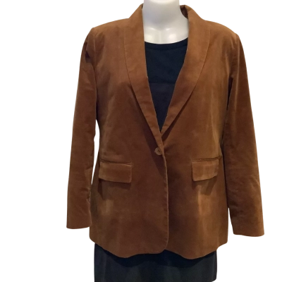 Capture   Single Breasted Blazer. Dark Camel Cord.  Size 16 