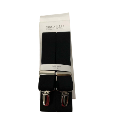Buckle 1922 Mens Braces With Clips  One Size Black  