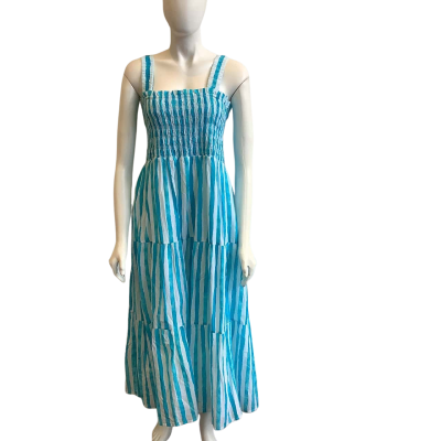 BNWT Seafolly Women's Brand Size XL Shirred Midi Dress Turquoise 