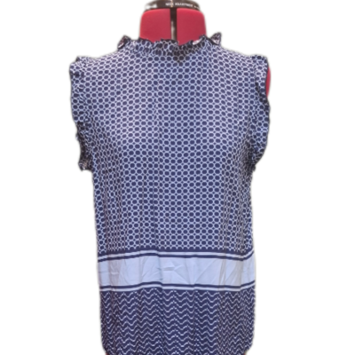 Piper Womens  Size 10 Sleeveless Top Blue / Navy Blue 