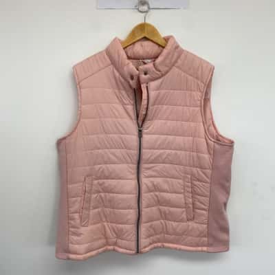 Rockmans Dusty Pink Sleeveless Padded Vest Jacket  Size 20
