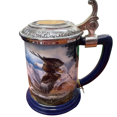 Franklin Mint EAGLE OF THE LAST FRONTIER Collector Tankard by Ted Blaylock
