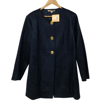 Noni B Womens  Size 18 Suede Blazer Navy Blue - NEW