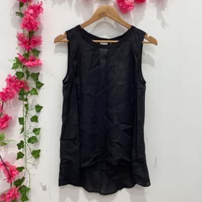 Piper Womens Sleeveless Top Size 10 Black  