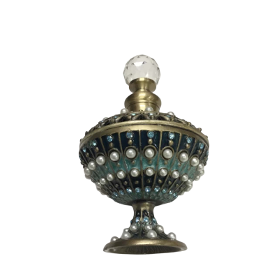 Vintage Two’s Company Austrian Brass & Crystal Perfume Bottle