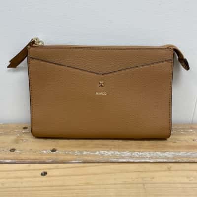 Mimco Womens D-Vine Caramel Brown Leather Pouch Bag - DON'T PAY $99.95!