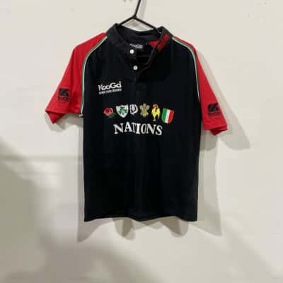 KooGa Rugby Shirt Mens Black/Red Size L