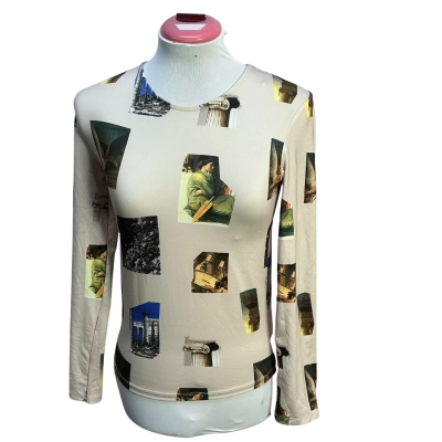 Zara Womens  Size M Long Sleeve Top Nude 
