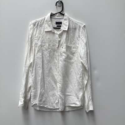 Academy Brand Long Sleeve Shirt White Size S