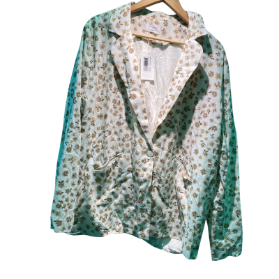 Girl & The Sun Womens  Size XXL Blazer Brown / Cream / Floral 