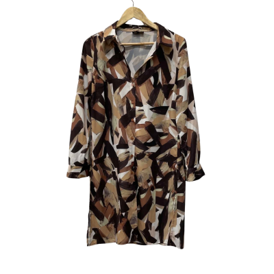 Trent Nathan Womens  Size 10 Long Sleeve Shirt Brown / Pattern 