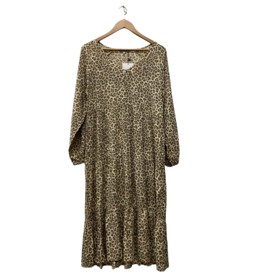 Cartel & Willow Womens  Size M Casual Dress Animal print / Beige 