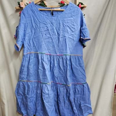 Womens Gorman Blue Linen Dress Size 14
