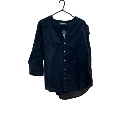 Katies Womens Size 14 Black Woven Long Sleeve Top  