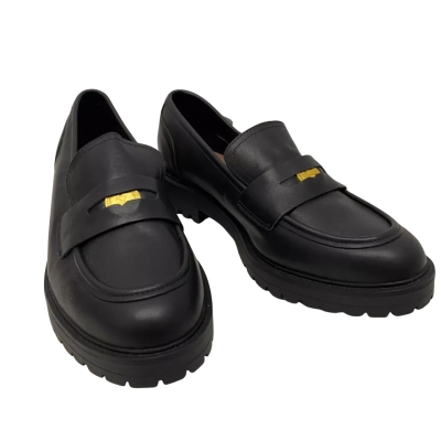 Wydr Studios Womens Black Leather Loafers Size 12