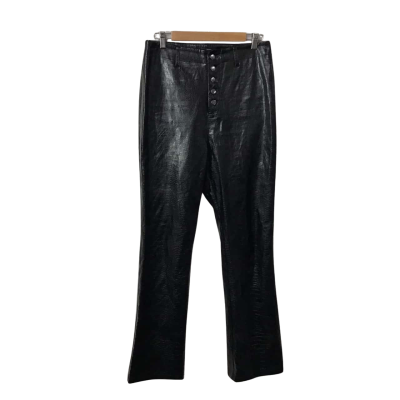 Dazie Womens Size 12 Black Crocodile Embossed Faux Leather Straight Leg Pants  