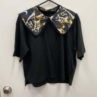 Scotch & Soda Womens  Size S T-shirts Black  / Multicoloured 