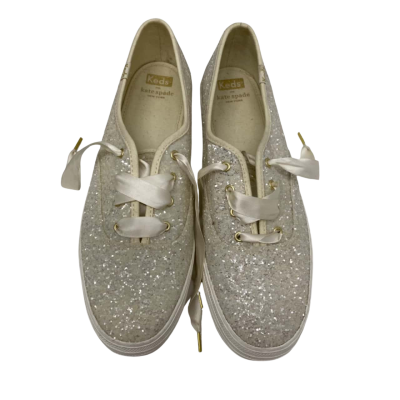 Kate Spade/Keds Womens Size 11 Glitter Trainers White/Gold