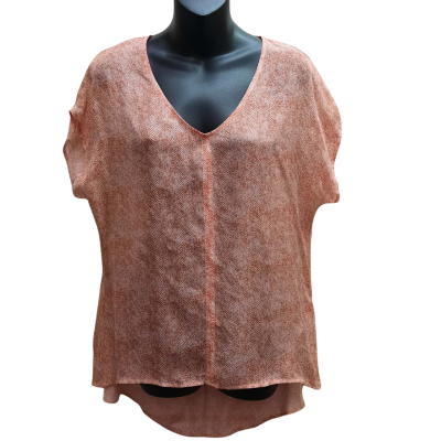 THE ARK Size S 100% Silk Short Sleeve Hi Lo Top