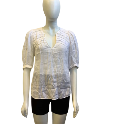 Witchery Womens Size 10 Linen Top White