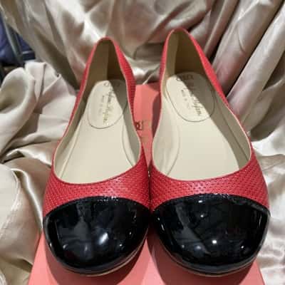 Stefano Stefani  Womens  Size 39.5 Ballerina/Flats Black  / Coral 