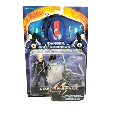 Lost in Space Proteus Armor Prof. John Robinson with Magnet Attack Power-Chomp SpiderAction Figure. Made by Trendmasters in 1997. 