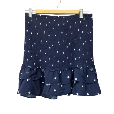 Seed Teen Size 16 Floral/Navy Blue Ruched Skirt 