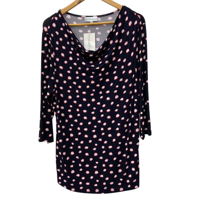  Established - Spotty Top in Navy, White & Red - Size 14