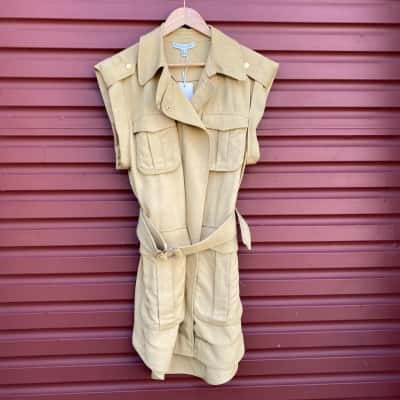 Shona Joy Womens Size 14  'Cumin'(Dull Yellow) Sleeveless Mini Dress