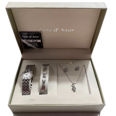  Gorgeous Cote d Azur Women’s Costume Bracelet / Earrings / Necklace & Watch - Brand New Still in Box 