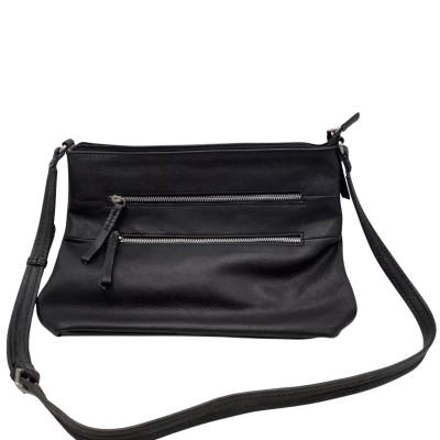 Colorado Womens Black Leather Shoulder Bag 32x24x8cm (HB1)