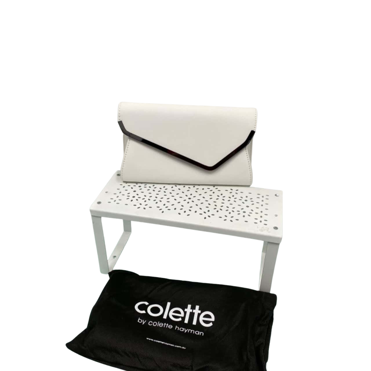 Colette Hayman Womens Clutch Silver / White